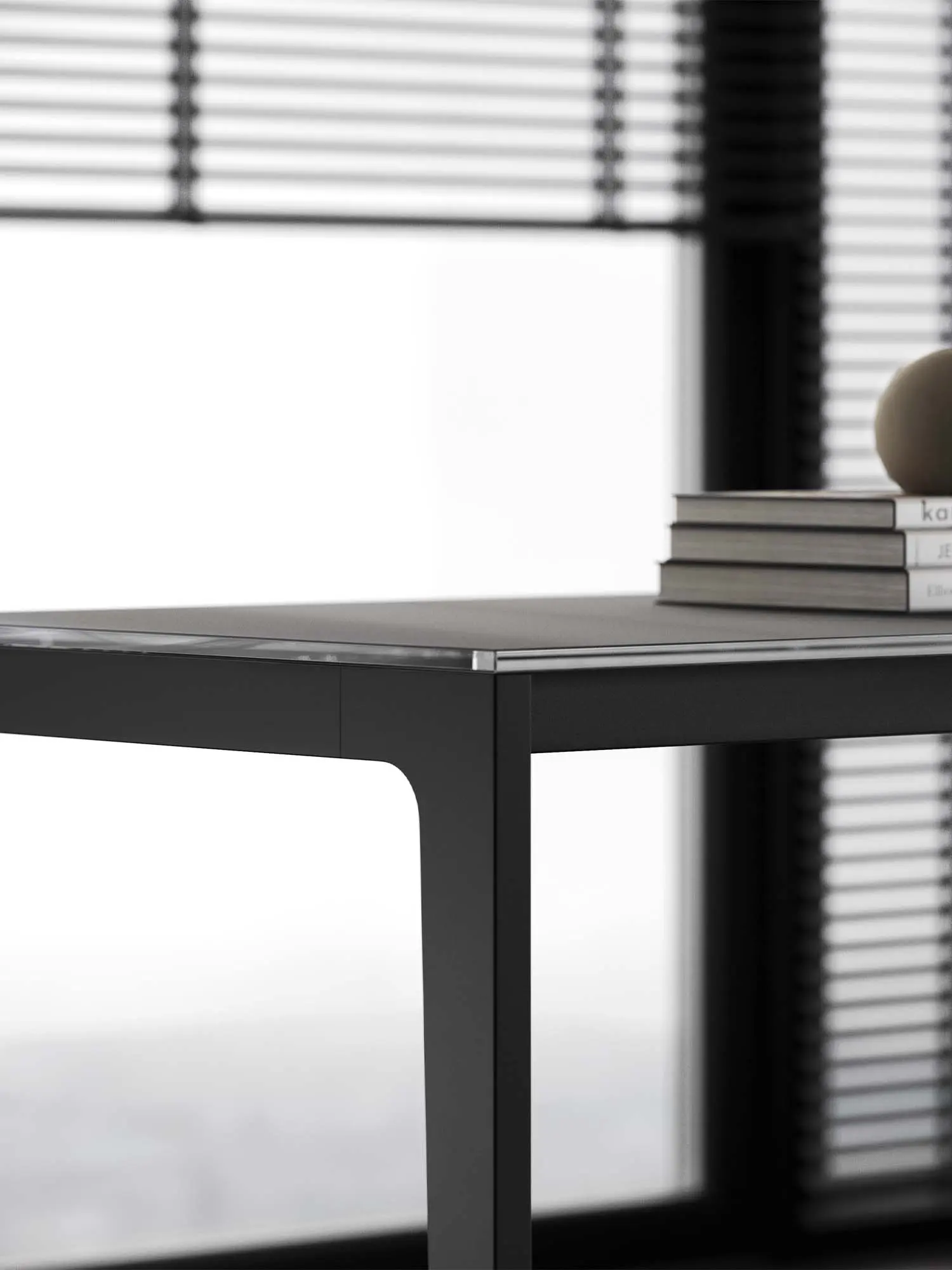 DEKKO Interiors | Αισθητική & Εργονομία στα Έπιπλα Γραφείου Η δομή του γραφείου αντιπροσωπεύει τη λεπτή ένωση αισθητικών στοιχείων και δομικών λεπτομερειών ενός διαχρονικού τραπεζιού. Η κατασκευή είναι κατασκευασμένη με κωνικά πόδια και περιμετρικό πλαίσιο χτισμένο με ενιαίο προφίλ αλουμινίου Υ. 5 cm x 3 cm. Τα γραφεία στελεχών διατίθενται στα ακόλουθα μεγέθη L. 180 – 200 – 220 cm, D. 90 cm, ενώ τα λειτουργικά έχουν τις εξής διαστάσεις L. 140 – 160 – 180 – 200 cm, D. 80 cm.